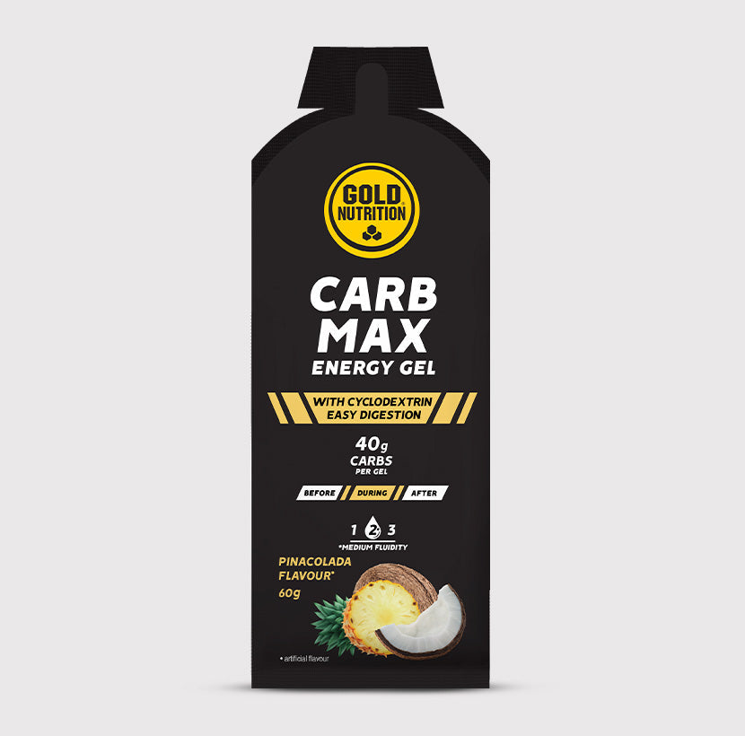 Carb Max Boost Energy Gel without caffeine, providing long-lasting energy for endurance.