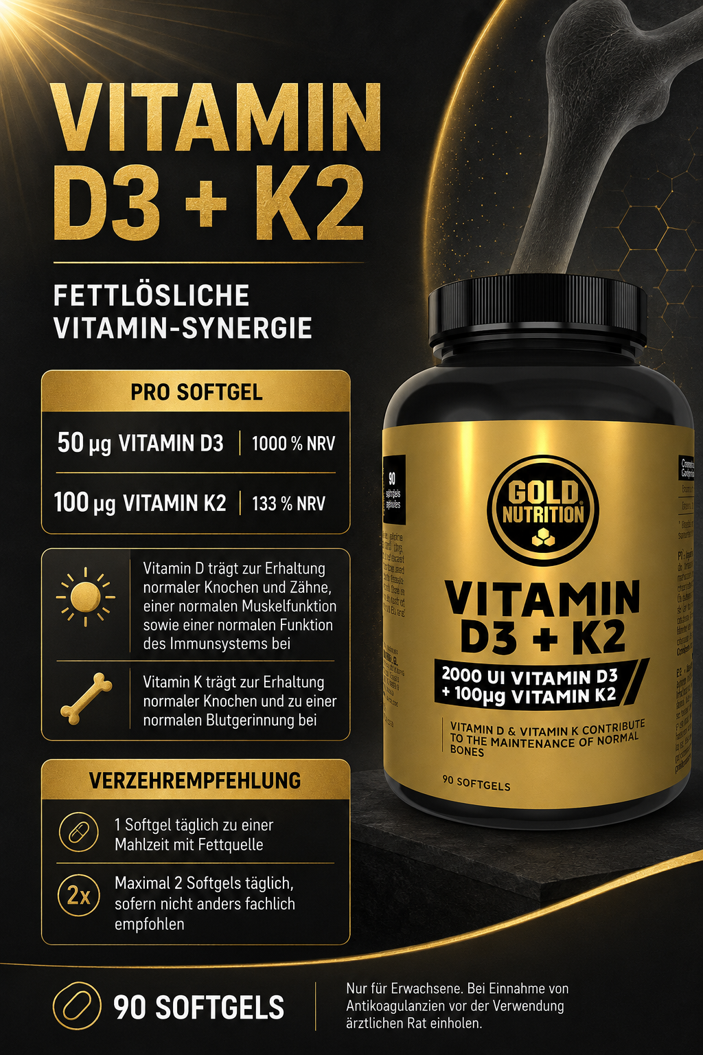 Vitamin D + K2