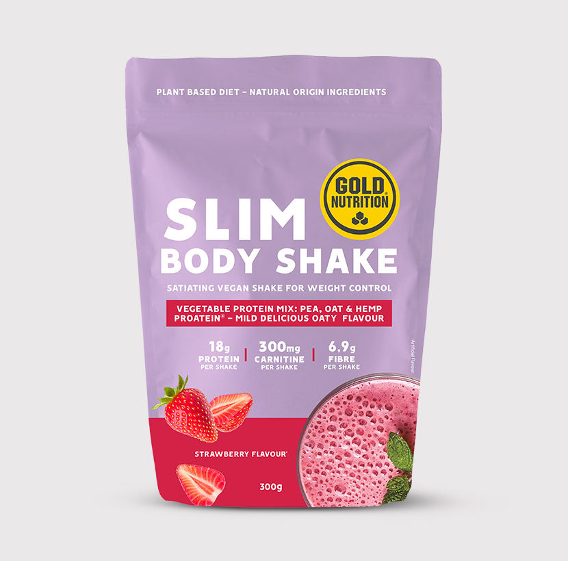Slim Body Shake protein mix being prepared with a plant-based drink