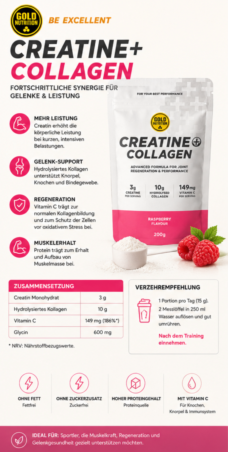 Kreatin + Kollagen Himbeere - 200 G