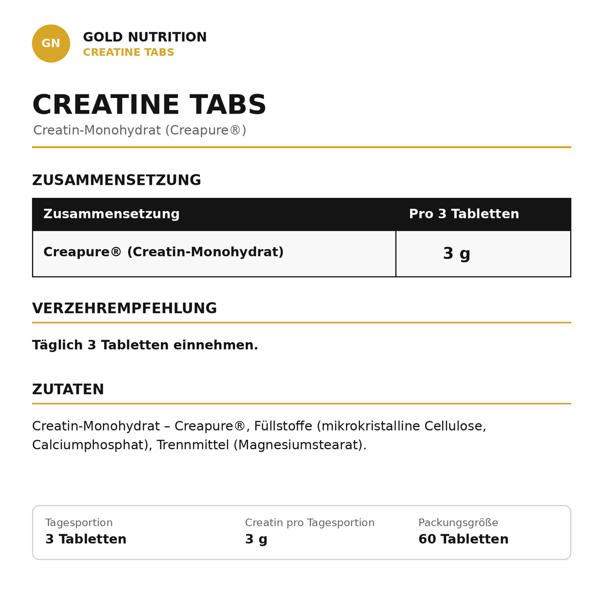Kreatin 1000mg - 60 Kapseln
